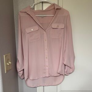 LOFT Soft Pink Button-Down Shirt